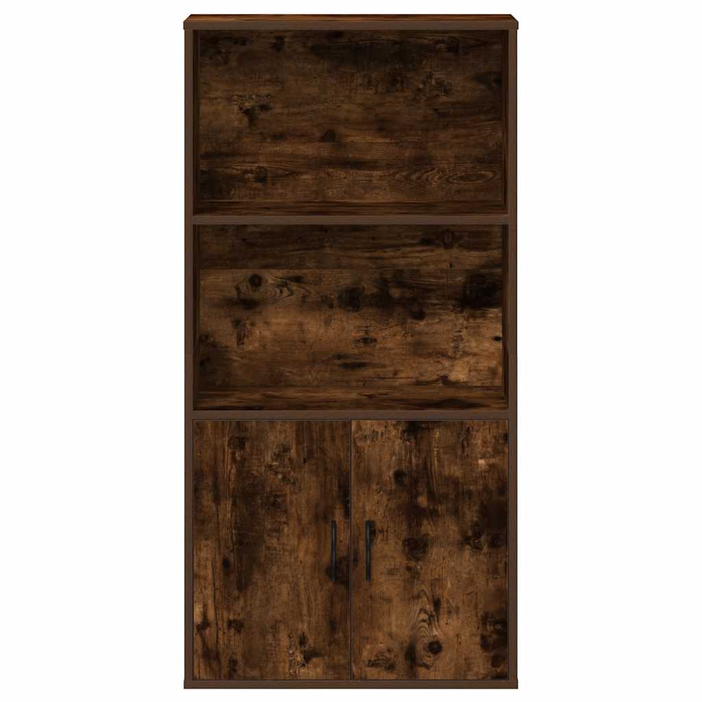 füstös tölgy színű szerelt fa könyvszekrény 60x24x120 cm