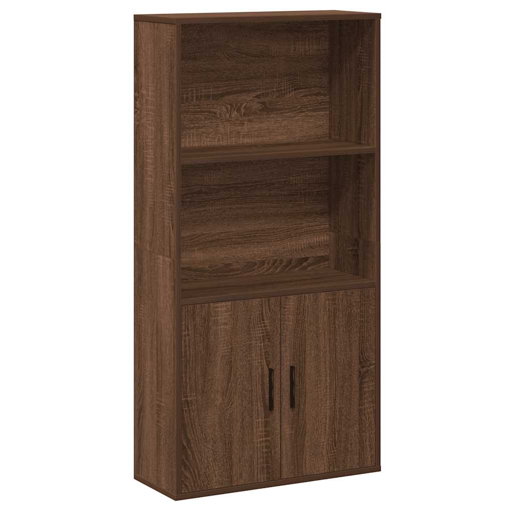 barna tölgy színű szerelt fa könyvespolc 60x24x120 cm