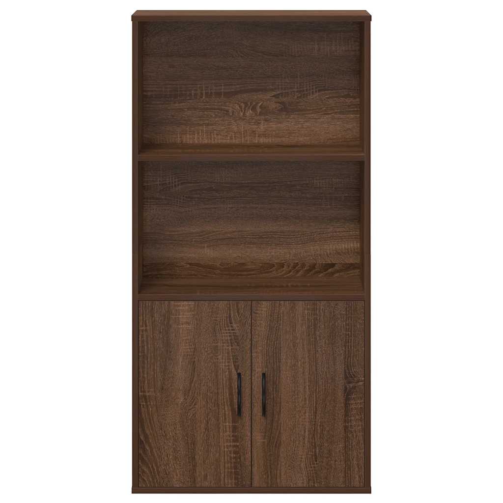 barna tölgy színű szerelt fa könyvespolc 60x24x120 cm