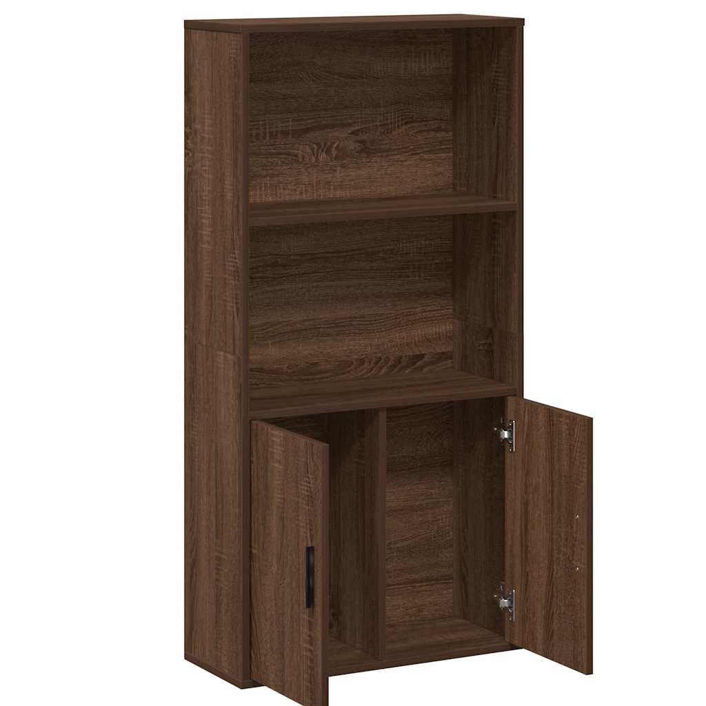 barna tölgy színű szerelt fa könyvespolc 60x24x120 cm