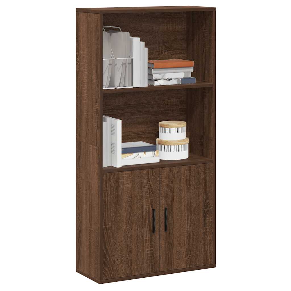barna tölgy színű szerelt fa könyvespolc 60x24x120 cm