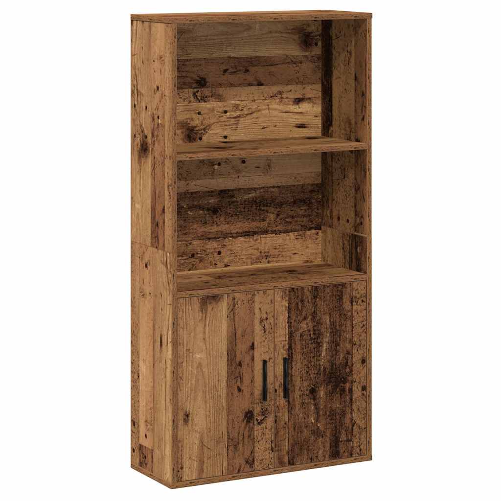 antik fa színű szerelt fa könyvespolc 60x24x120 cm