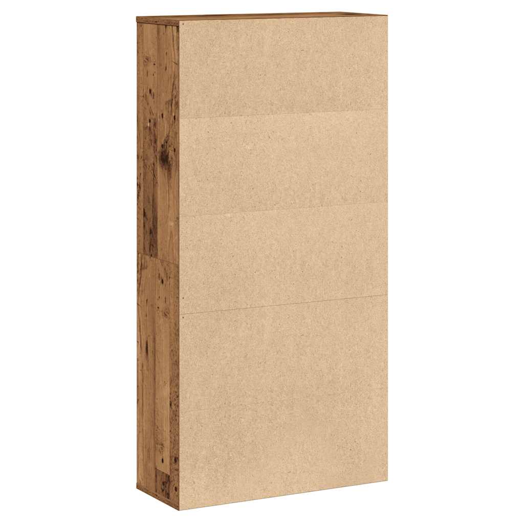 antik fa színű szerelt fa könyvespolc 60x24x120 cm