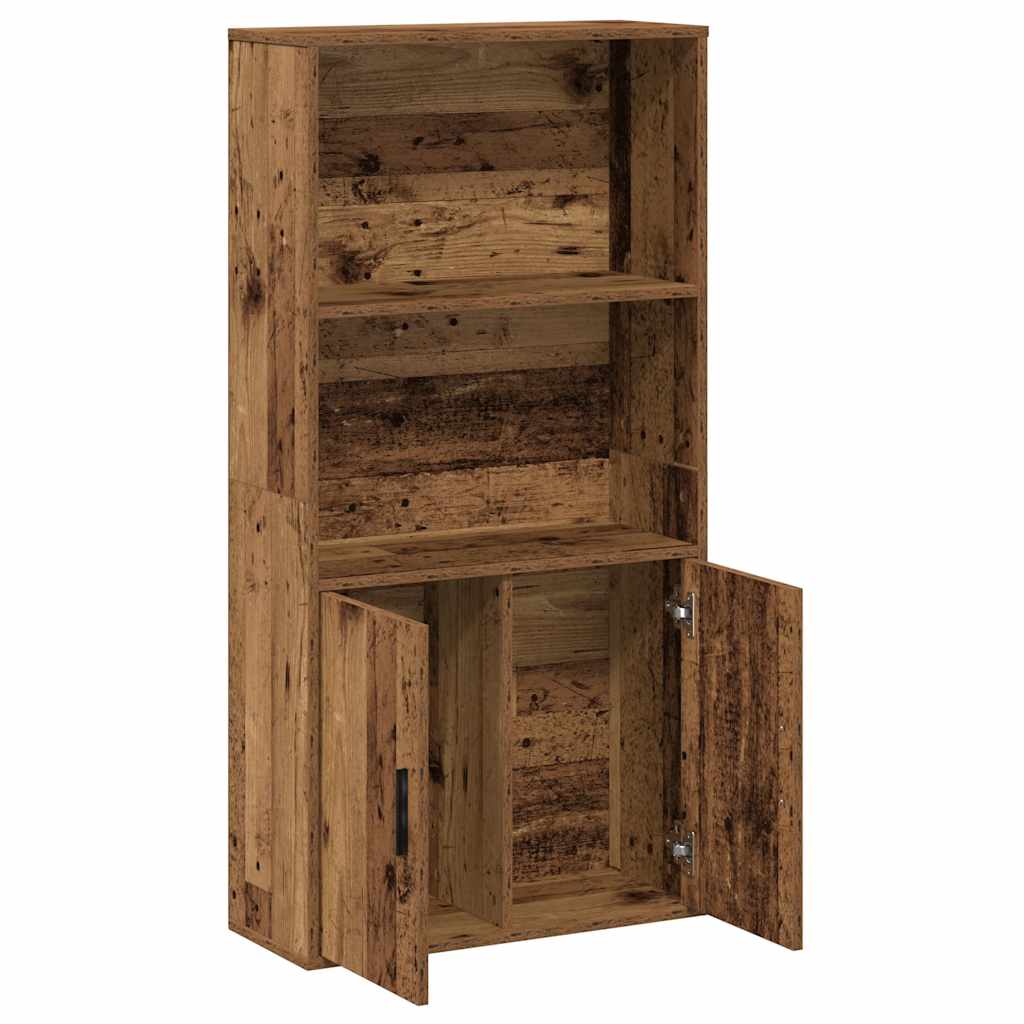 antik fa színű szerelt fa könyvespolc 60x24x120 cm