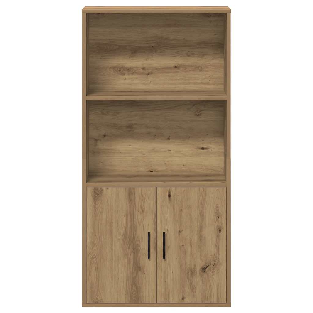 kézműves tölgy színű szerelt fa könyvespolc 60x24x120 cm