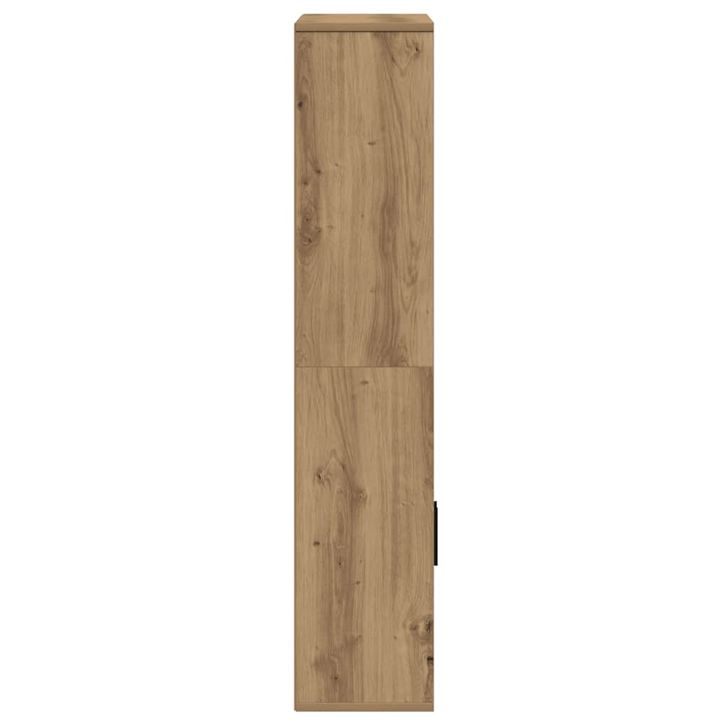 kézműves tölgy színű szerelt fa könyvespolc 60x24x120 cm