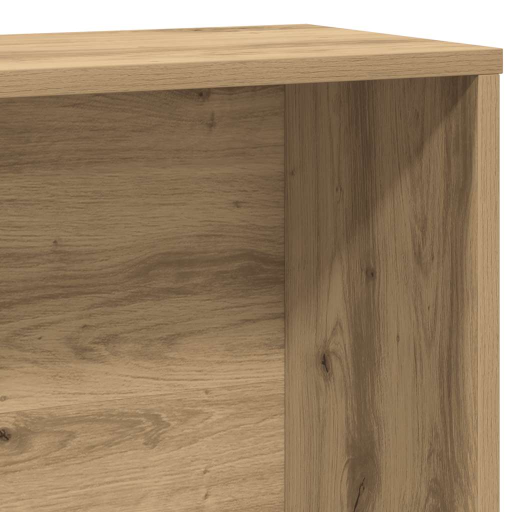 kézműves tölgy színű szerelt fa könyvespolc 60x24x120 cm