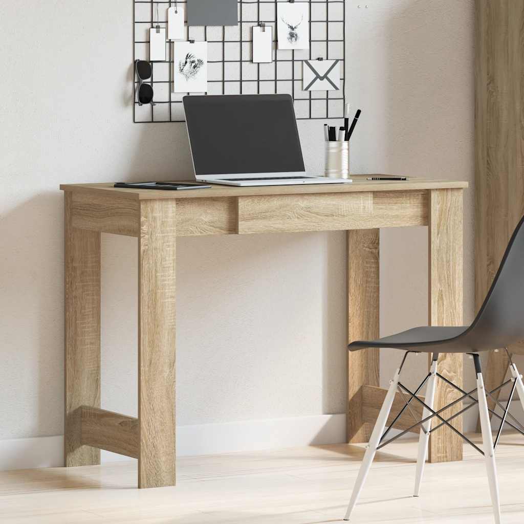 sonoma tölgy színű szerelt fa íróasztal 100x45x75 cm