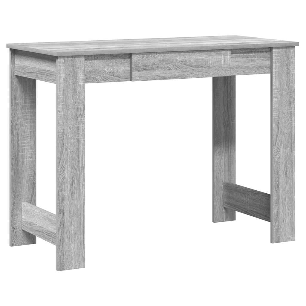 szürke sonoma színű szerelt fa íróasztal 100x45x75 cm