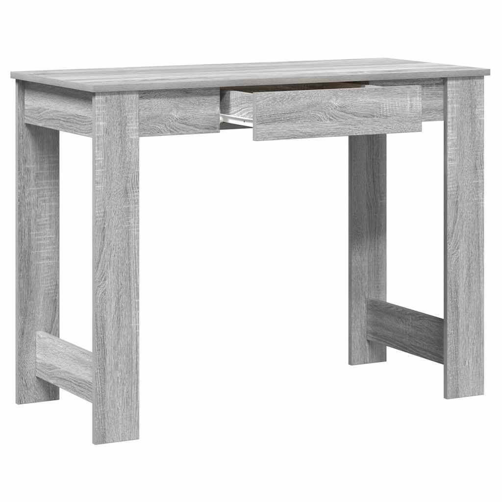 szürke sonoma színű szerelt fa íróasztal 100x45x75 cm