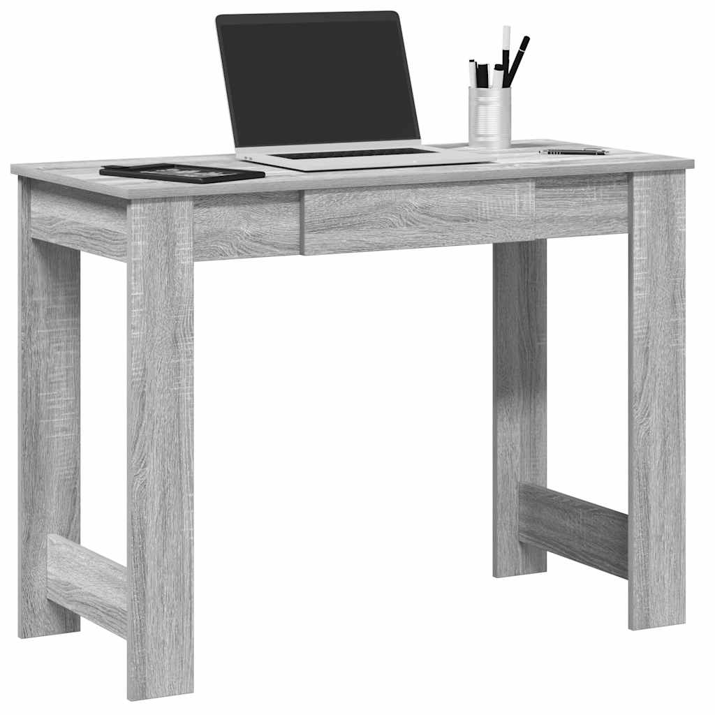 szürke sonoma színű szerelt fa íróasztal 100x45x75 cm