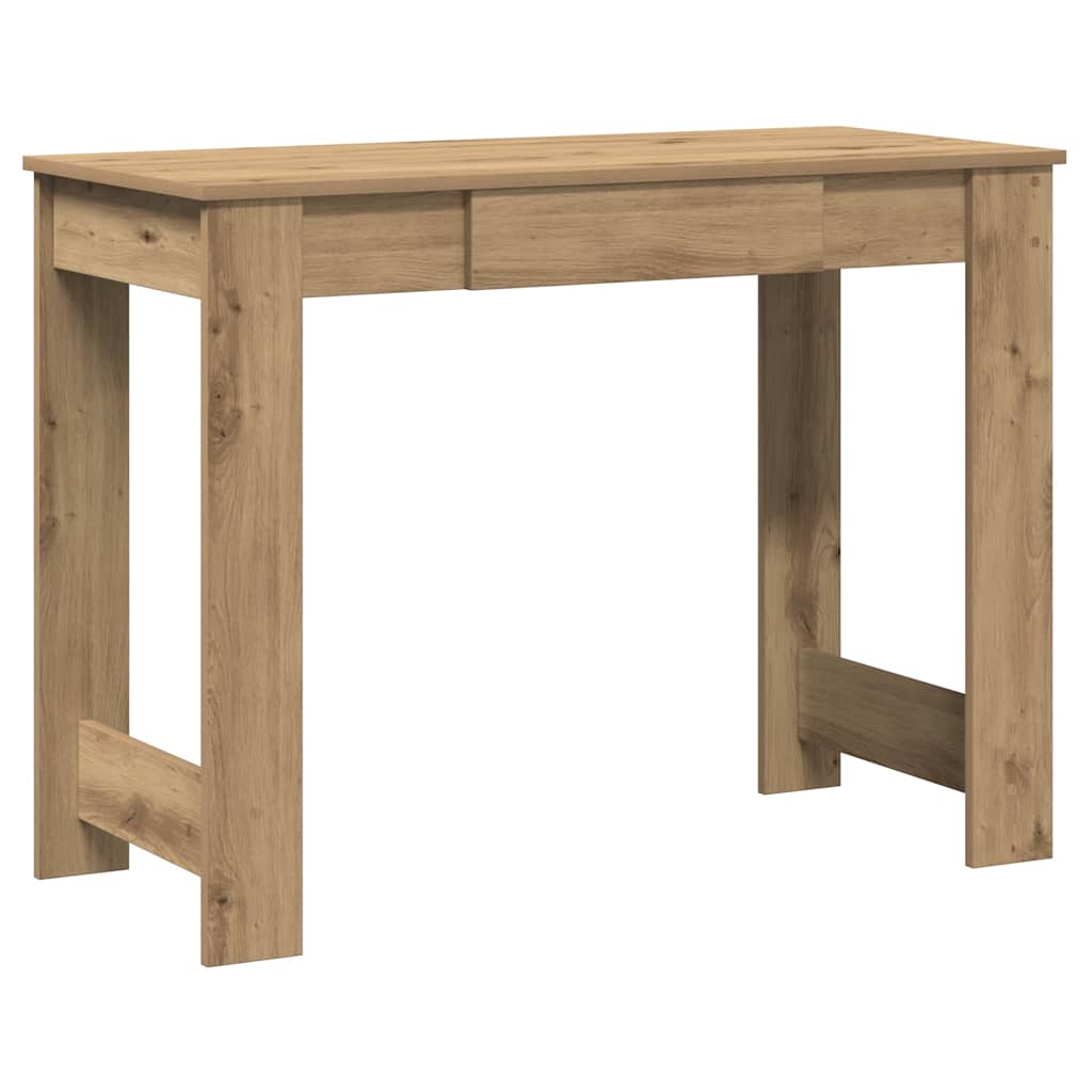 kézműves tölgy színű szerelt fa íróasztal 100x45x75 cm