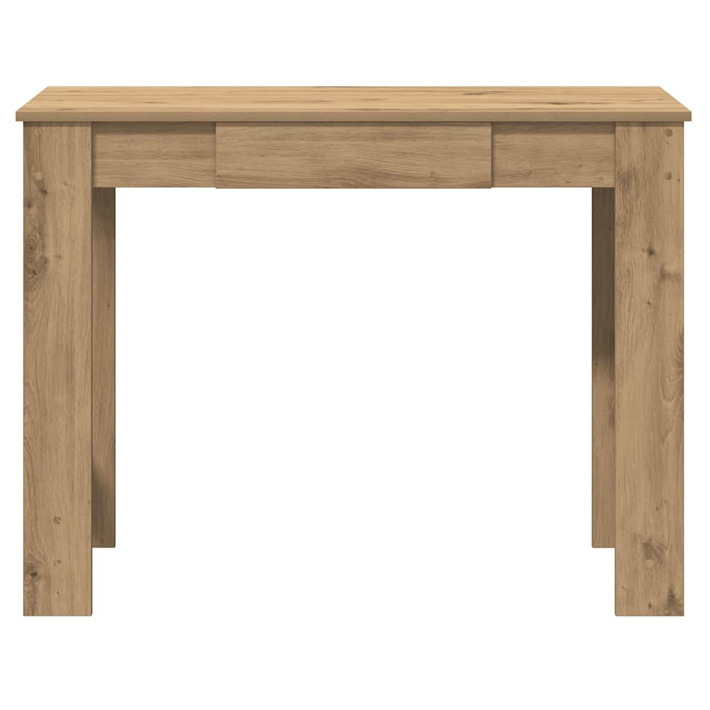 kézműves tölgy színű szerelt fa íróasztal 100x45x75 cm