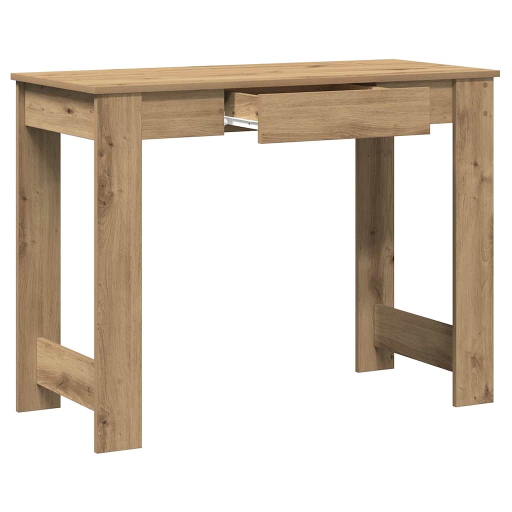 kézműves tölgy színű szerelt fa íróasztal 100x45x75 cm