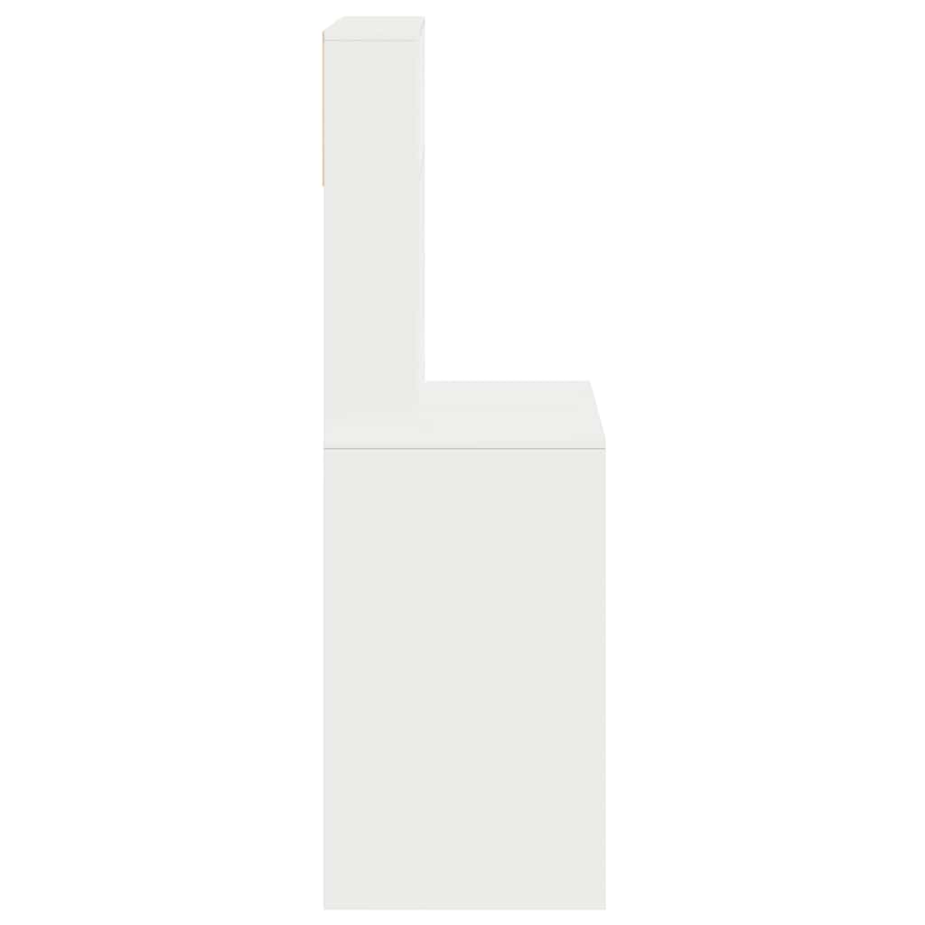 íróasztal polcokkal Fehér 100x45x140 cm Műanyag fa