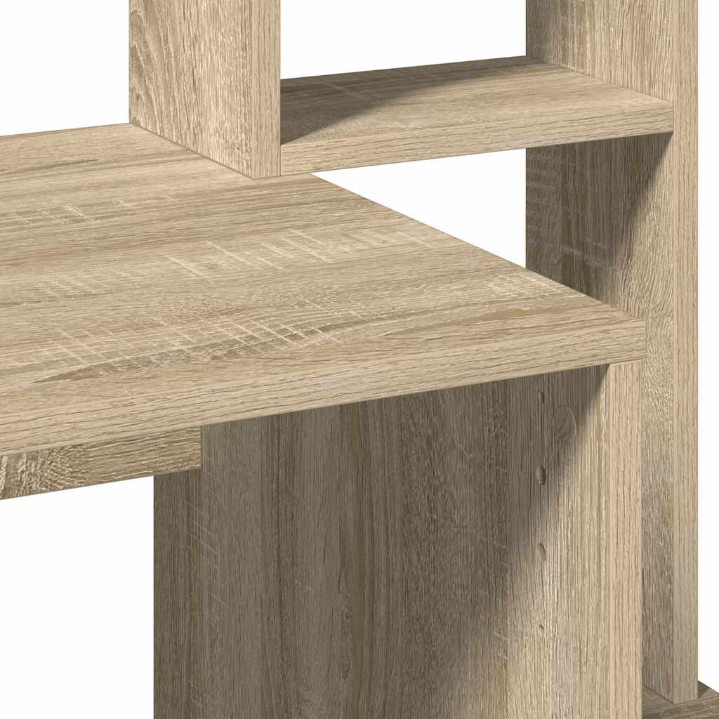 sonoma tölgy szerelt fa íróasztal polcokkal 100x45x140 cm