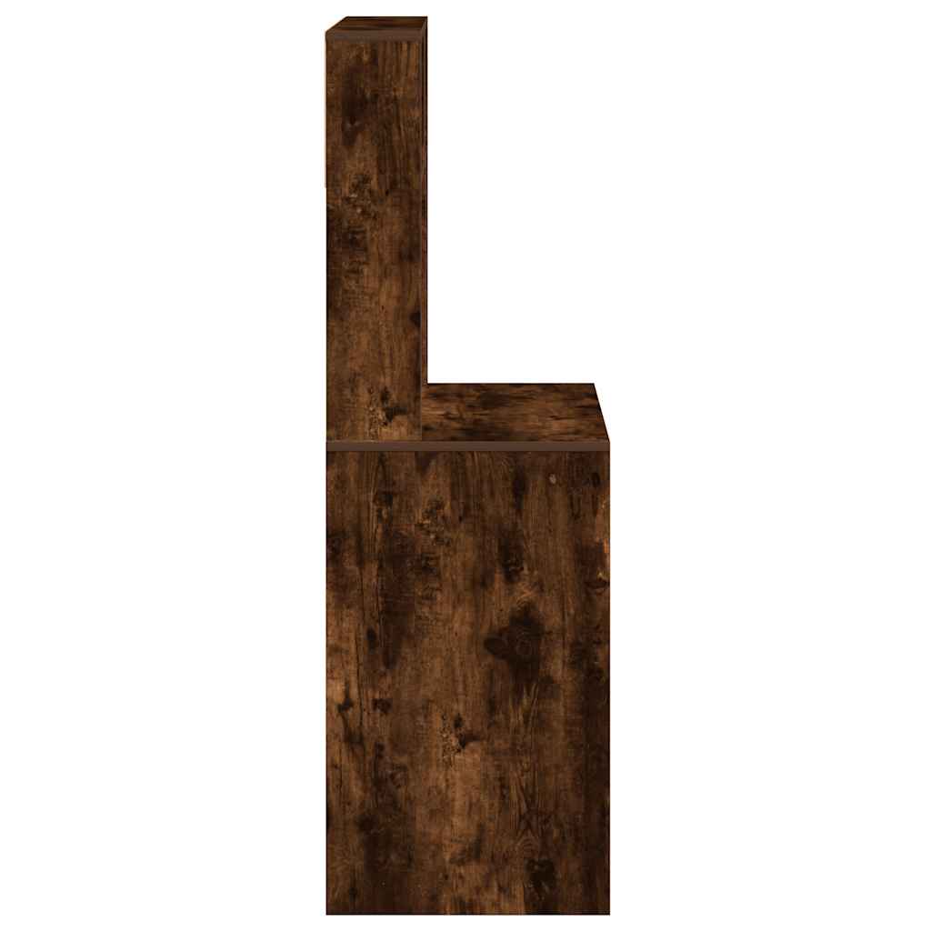 füstös tölgy szerelt fa íróasztal polcokkal 100x45x140 cm
