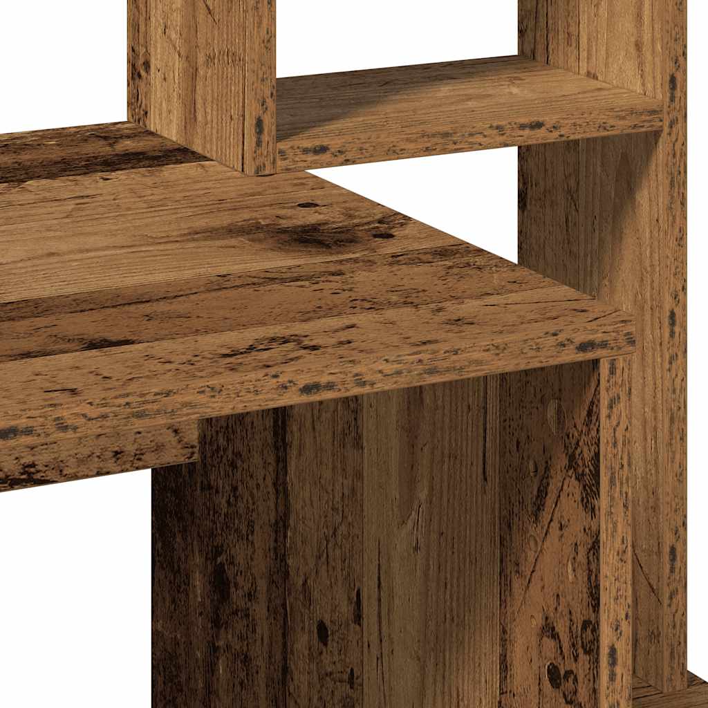 antik fa színű szerelt fa íróasztal polcokkal 100x45x140 cm