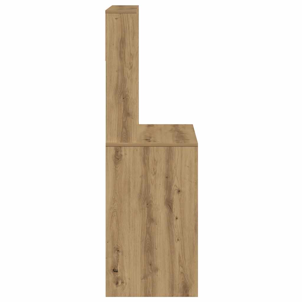 kézműves tölgy szerelt fa íróasztal polcokkal 100x45x140 cm