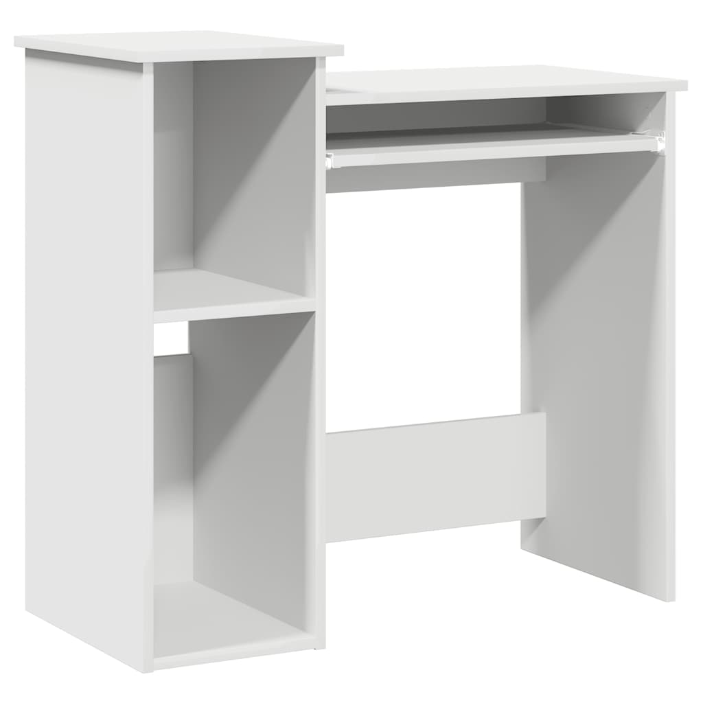 fehér forgácslap íróasztal polcokkal 84x40x78 cm