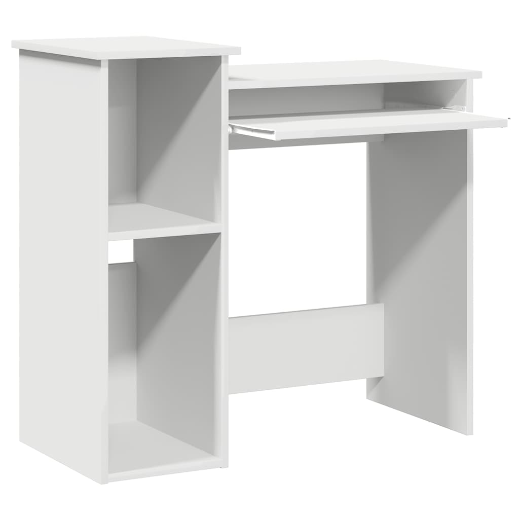 fehér forgácslap íróasztal polcokkal 84x40x78 cm