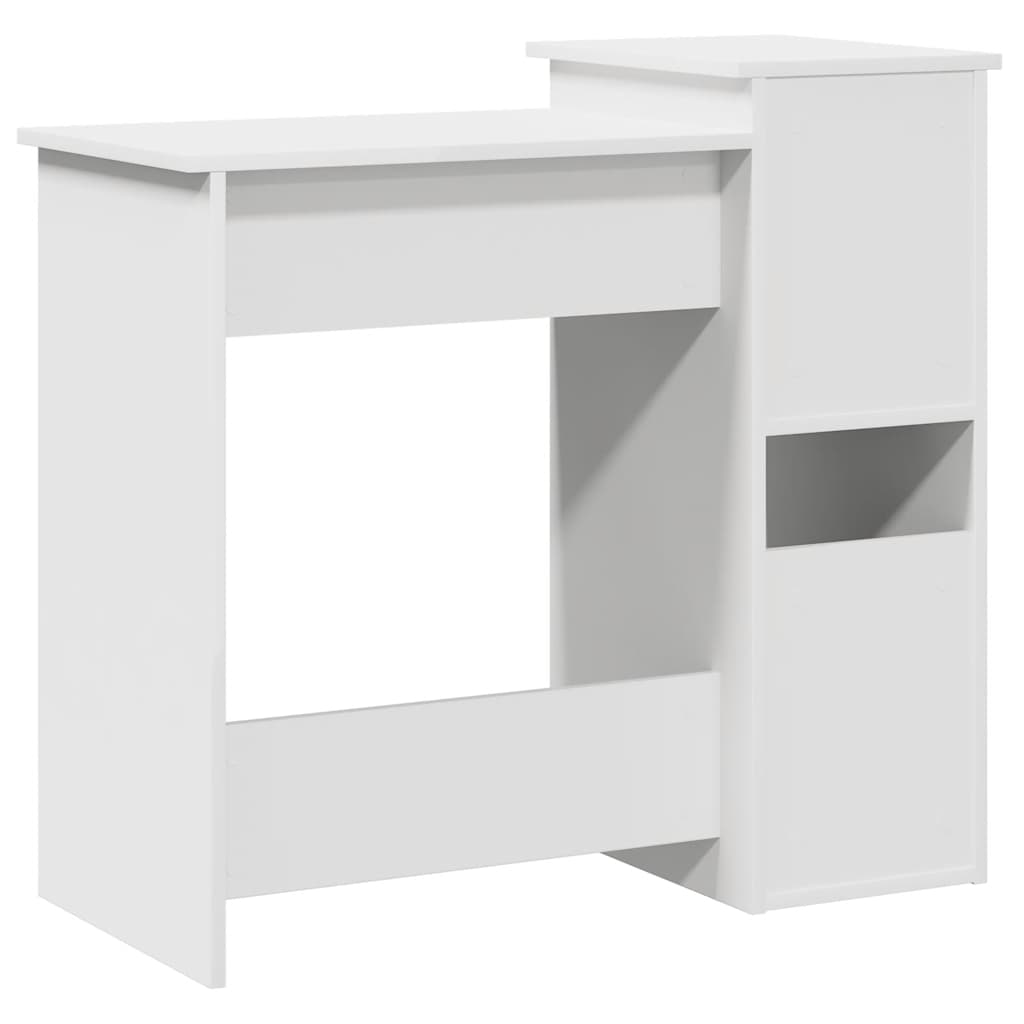 fehér forgácslap íróasztal polcokkal 84x40x78 cm