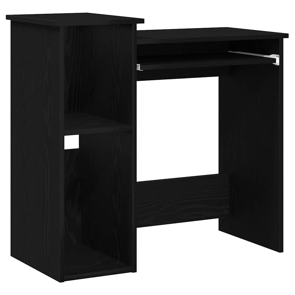 fekete forgácslap íróasztal polcokkal 84x40x78 cm