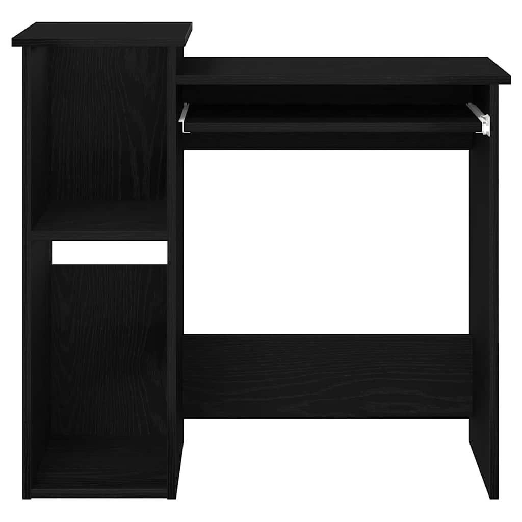 fekete forgácslap íróasztal polcokkal 84x40x78 cm