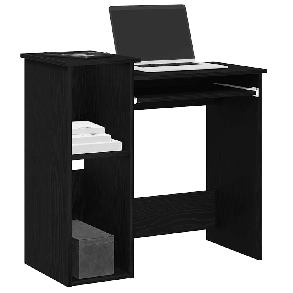 fekete forgácslap íróasztal polcokkal 84x40x78 cm