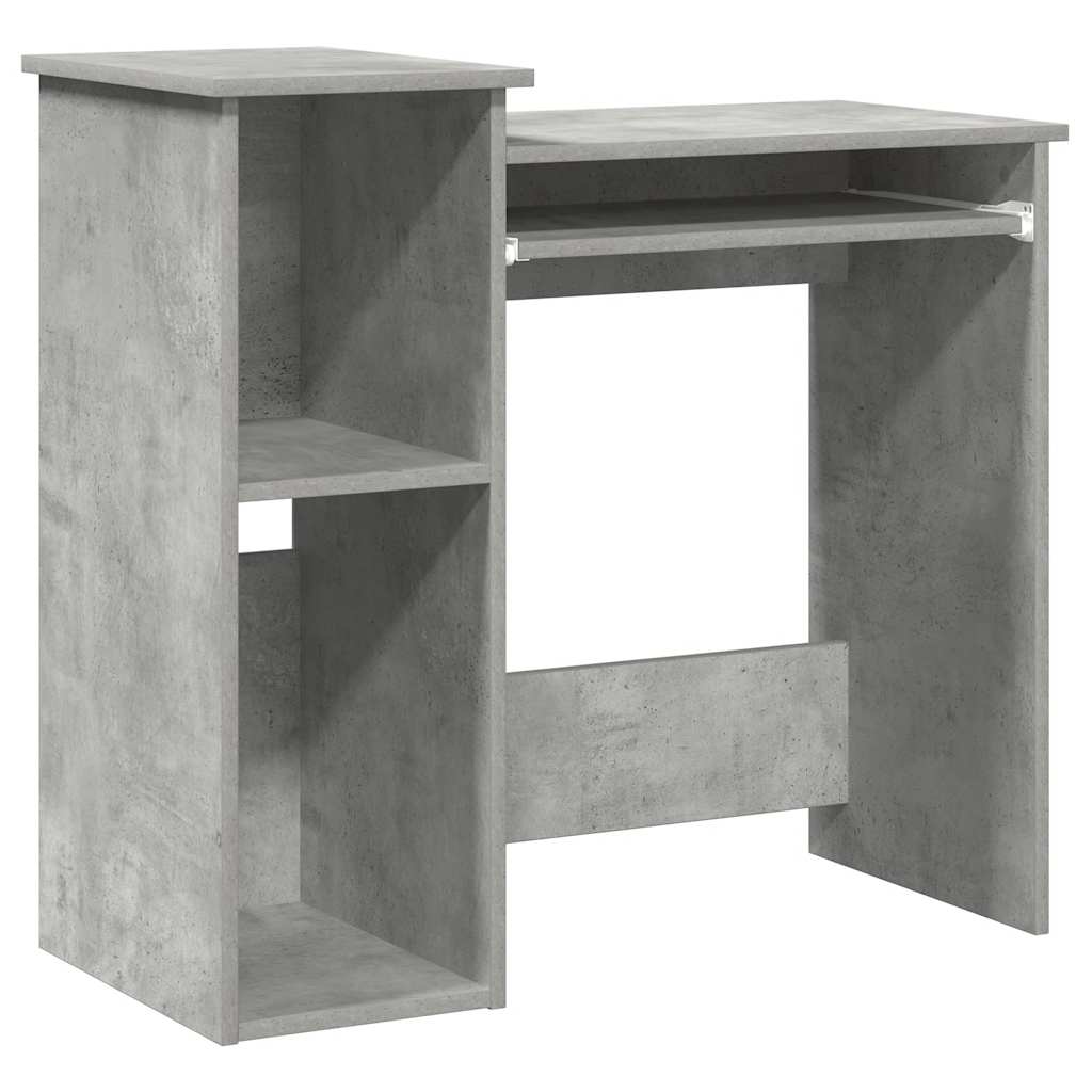 betonszürke forgácslap íróasztal polcokkal 84x40x78 cm