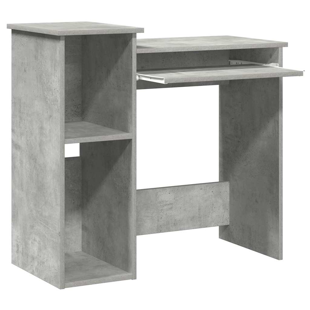 betonszürke forgácslap íróasztal polcokkal 84x40x78 cm