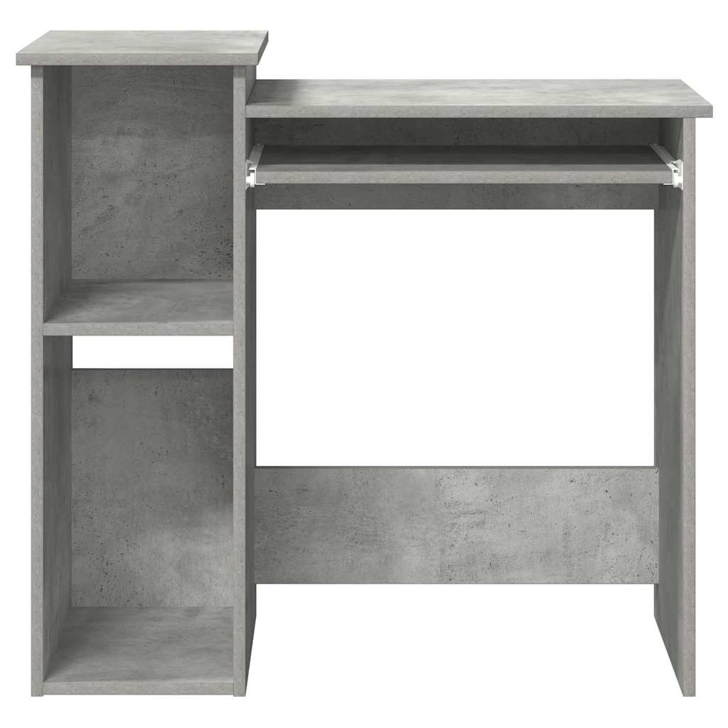 betonszürke forgácslap íróasztal polcokkal 84x40x78 cm
