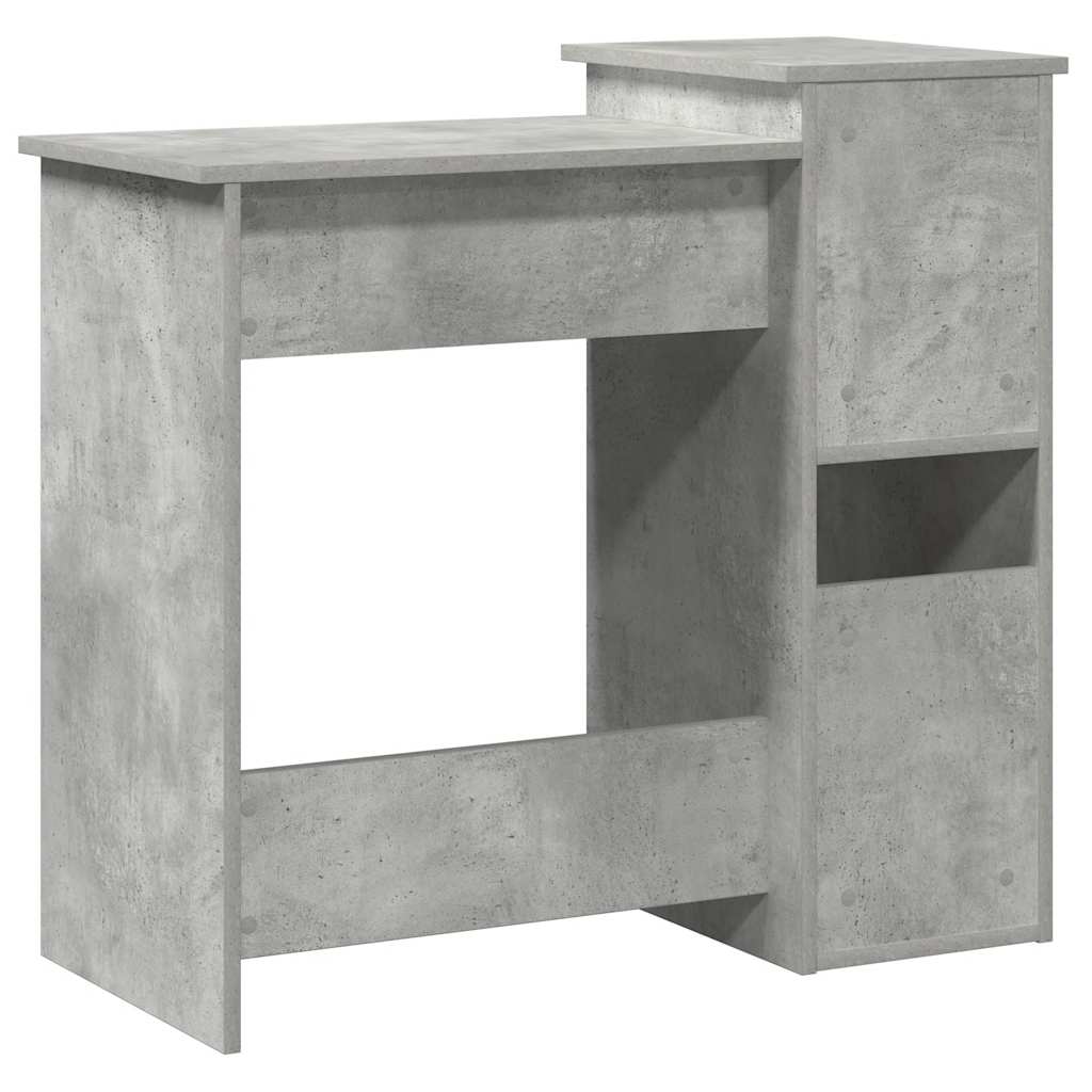 betonszürke forgácslap íróasztal polcokkal 84x40x78 cm