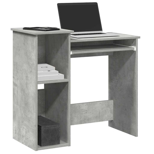betonszürke forgácslap íróasztal polcokkal 84x40x78 cm