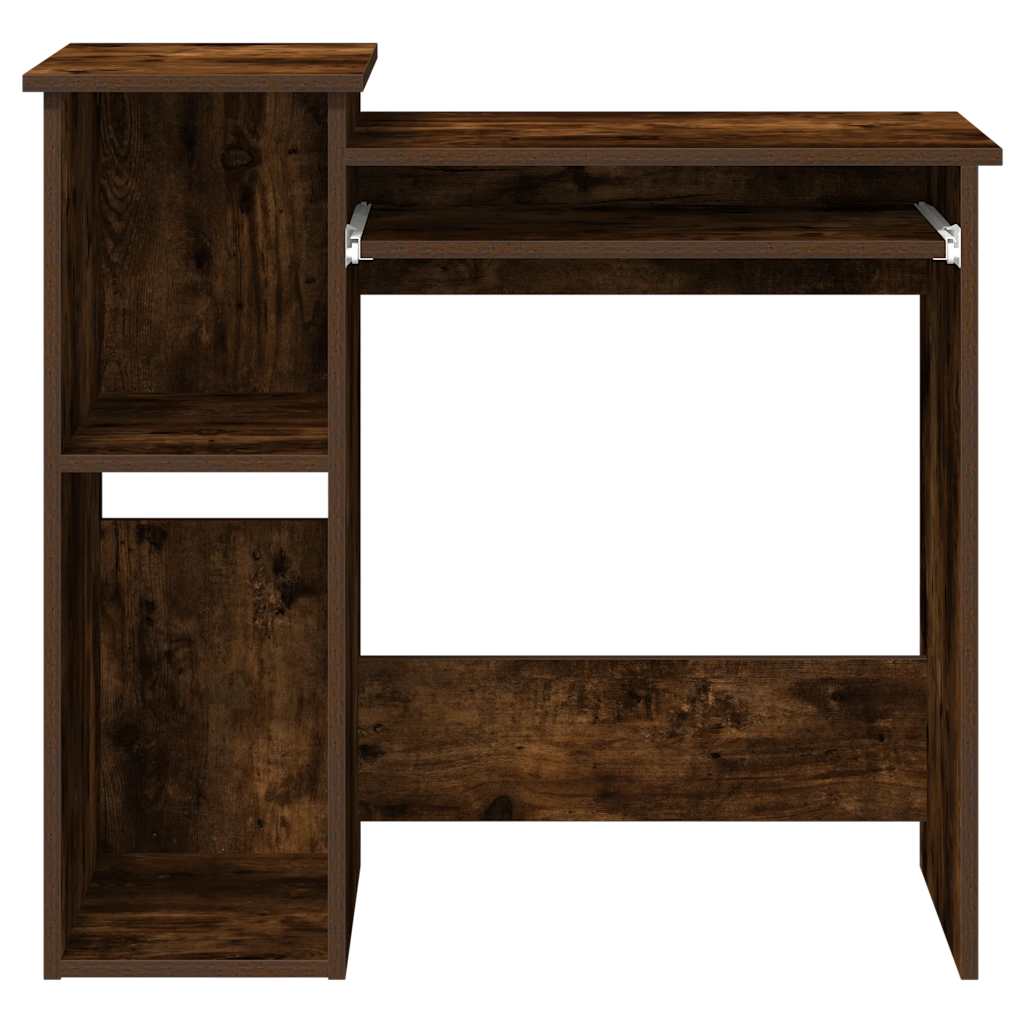 füstös tölgy szerelt fa íróasztal polcokkal 84x40x78 cm
