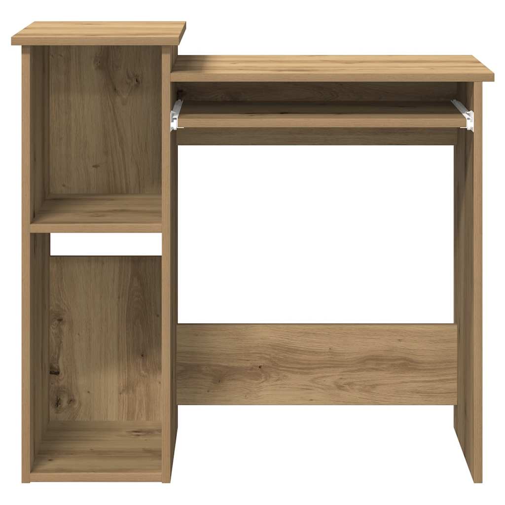 kézműves tölgy szerelt fa íróasztal polcokkal 84x40x78 cm
