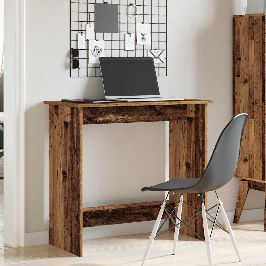 antik fa színű szerelt fa íróasztal 80 x 40 x 75 cm