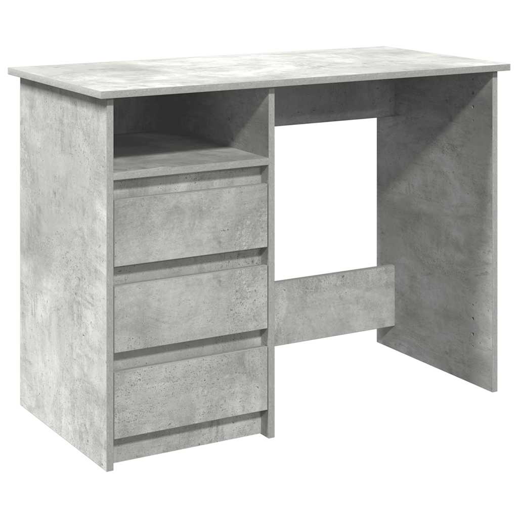 betonszürke szerelt fa íróasztal 102x50x75 cm