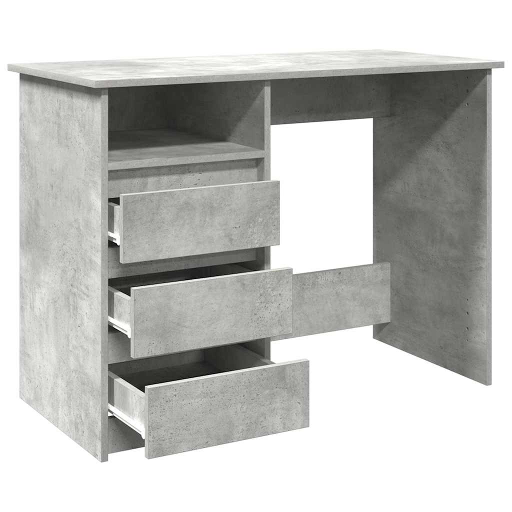 betonszürke szerelt fa íróasztal 102x50x75 cm