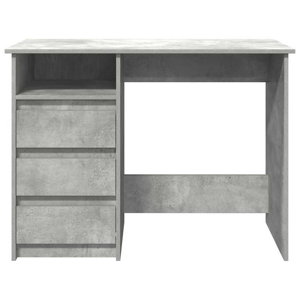 betonszürke szerelt fa íróasztal 102x50x75 cm