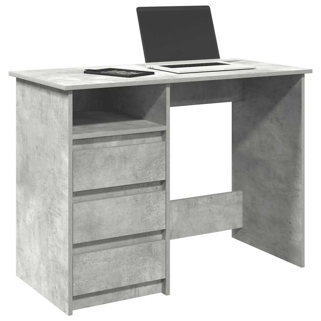 betonszürke szerelt fa íróasztal 102x50x75 cm