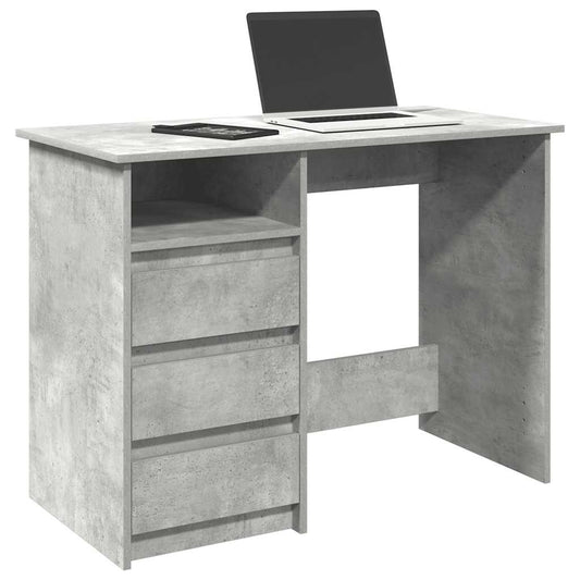 betonszürke szerelt fa íróasztal 102x50x75 cm