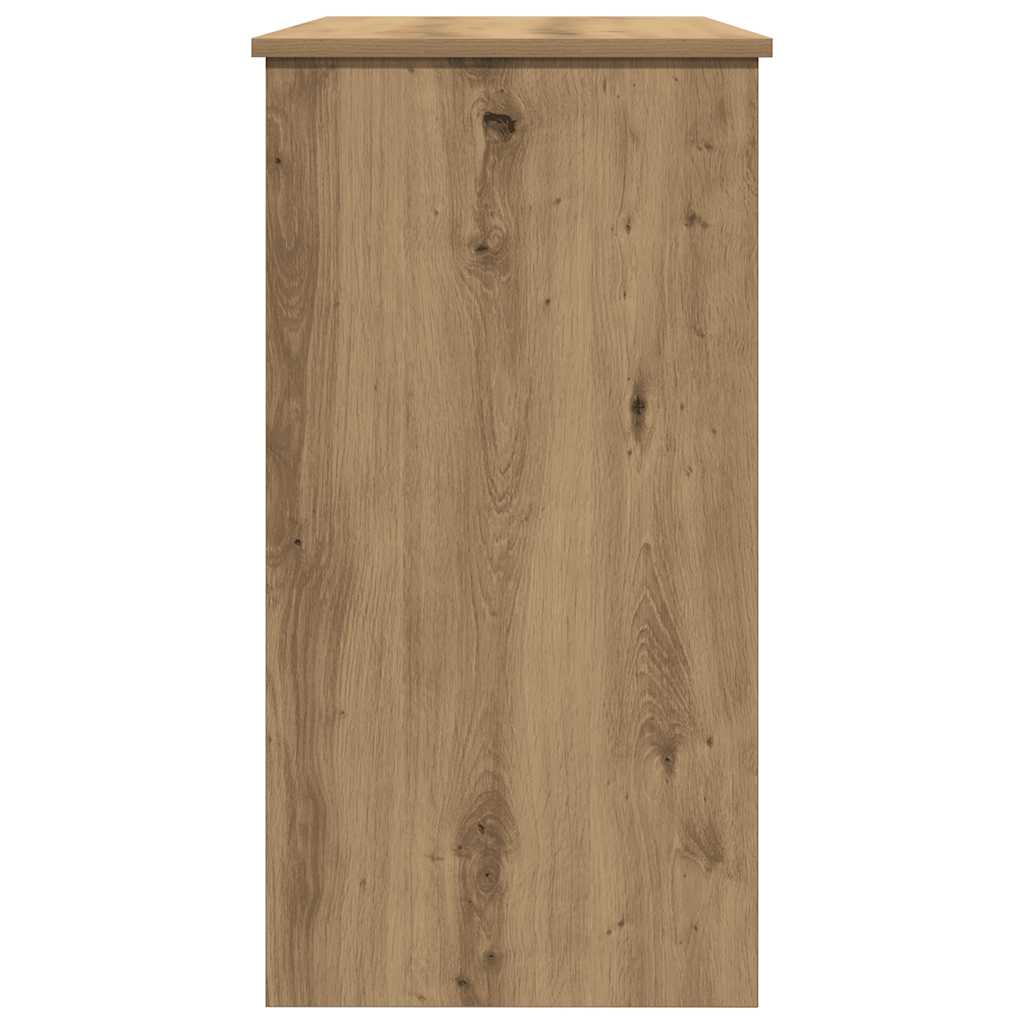 kézműves tölgy színű szerelt fa íróasztal 80 x 40 x 75 cm