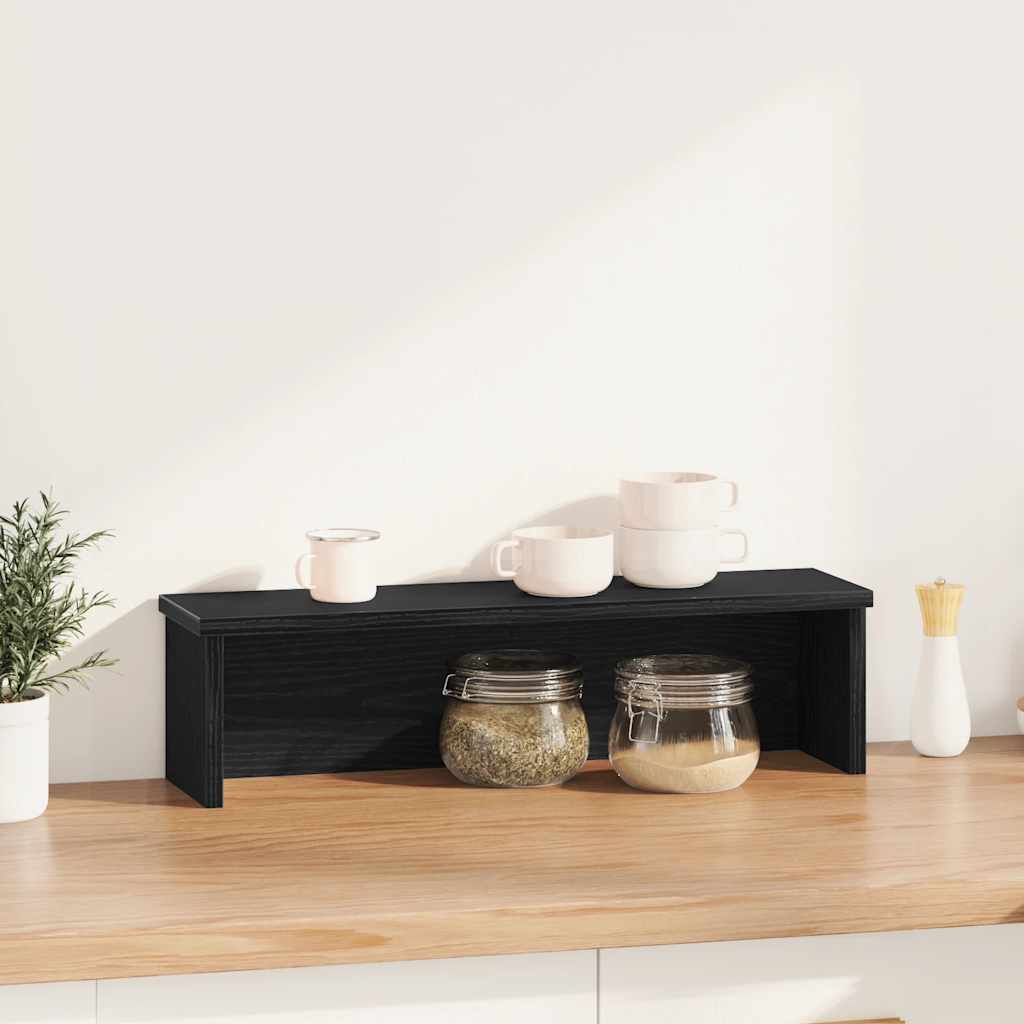 konyhai állvány rakodható fekete 50x15x16 cm műfa