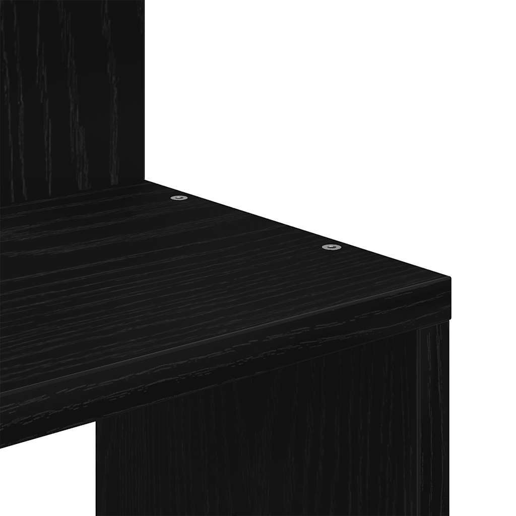 fekete forgácslap fali sarokpolc 32x32x127,5 cm