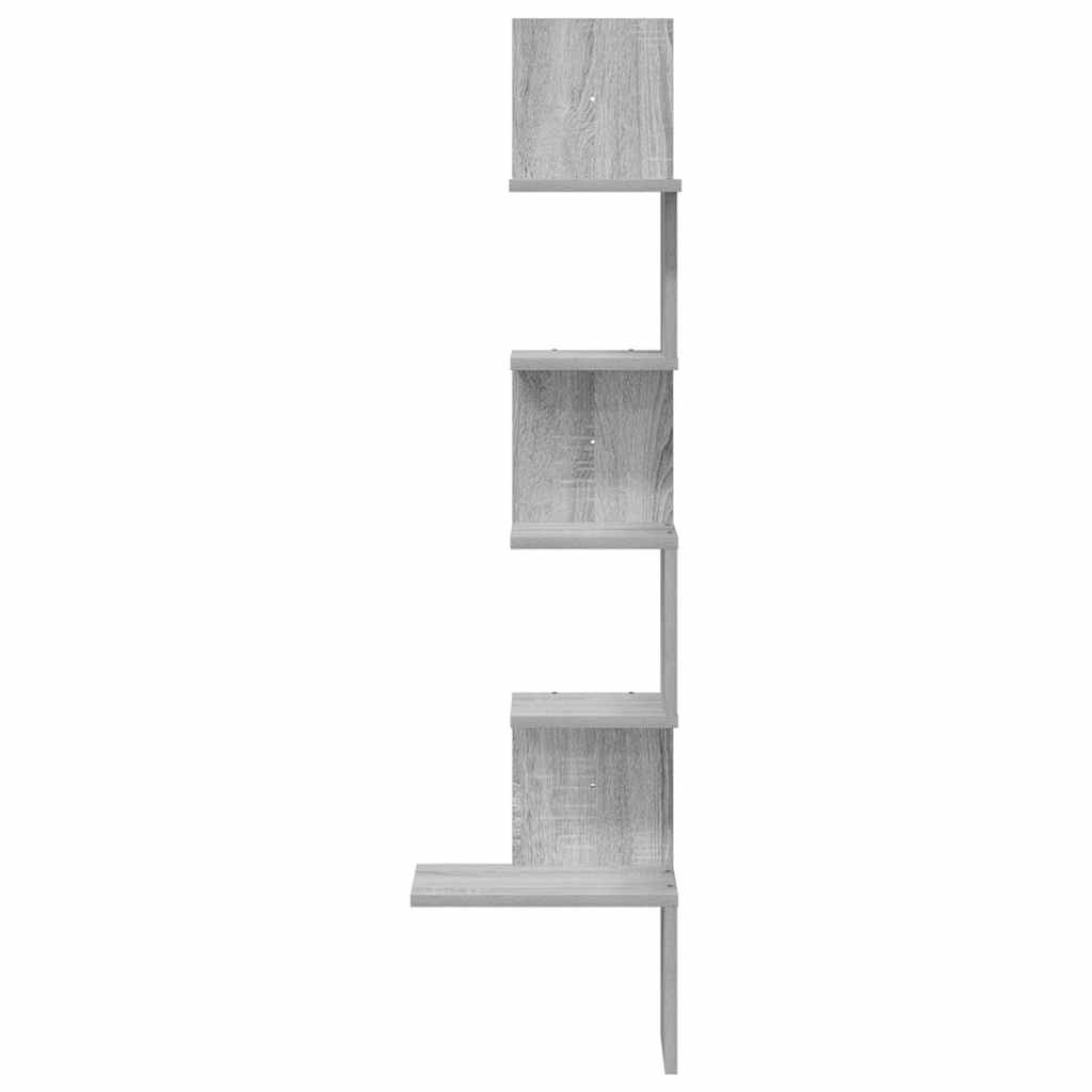 szürke sonoma szerelt fa fali sarokpolc 32x32x127,5 cm