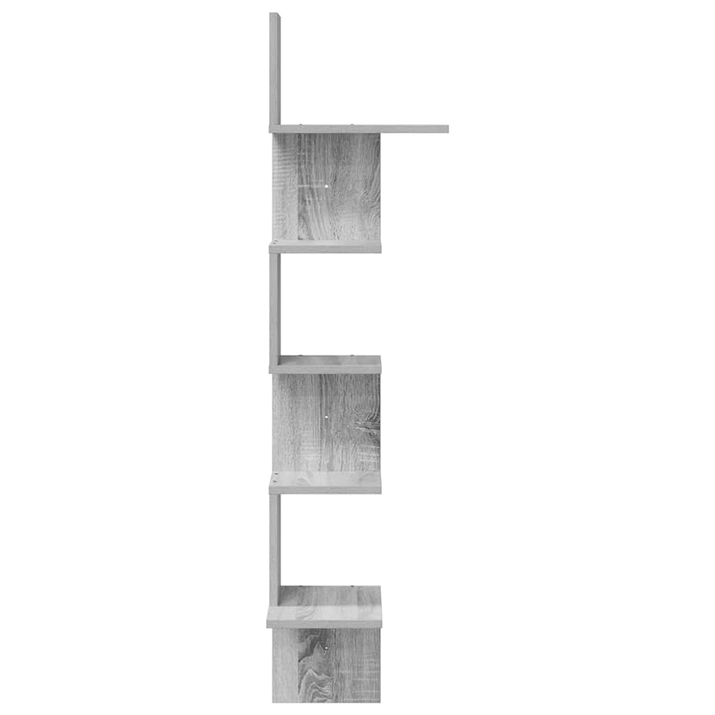 szürke sonoma szerelt fa fali sarokpolc 32x32x127,5 cm