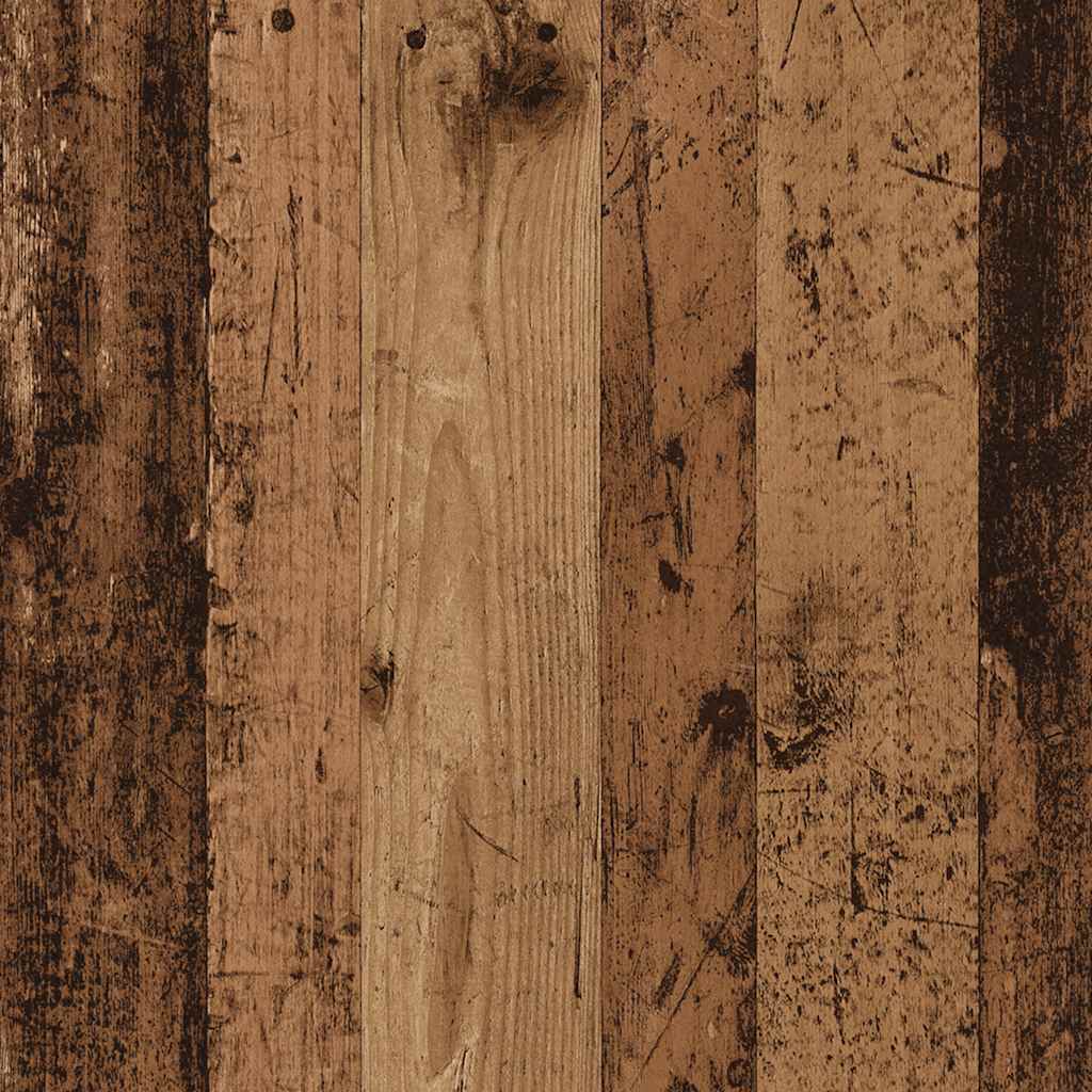 antik fa színű szerelt fa fali sarokpolc 32x32x127,5 cm