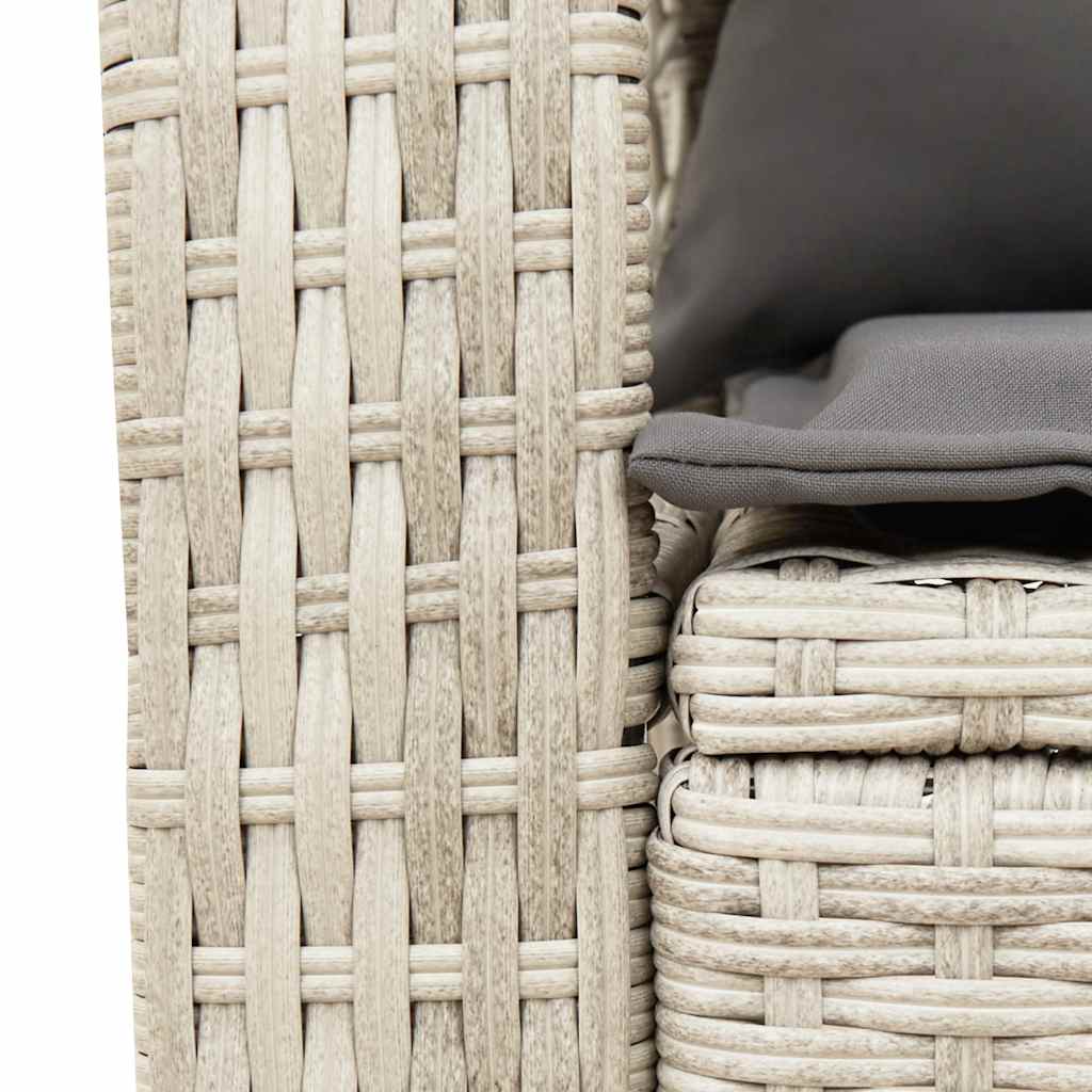 szürke polyrattan kerti hintaszék párnákkal