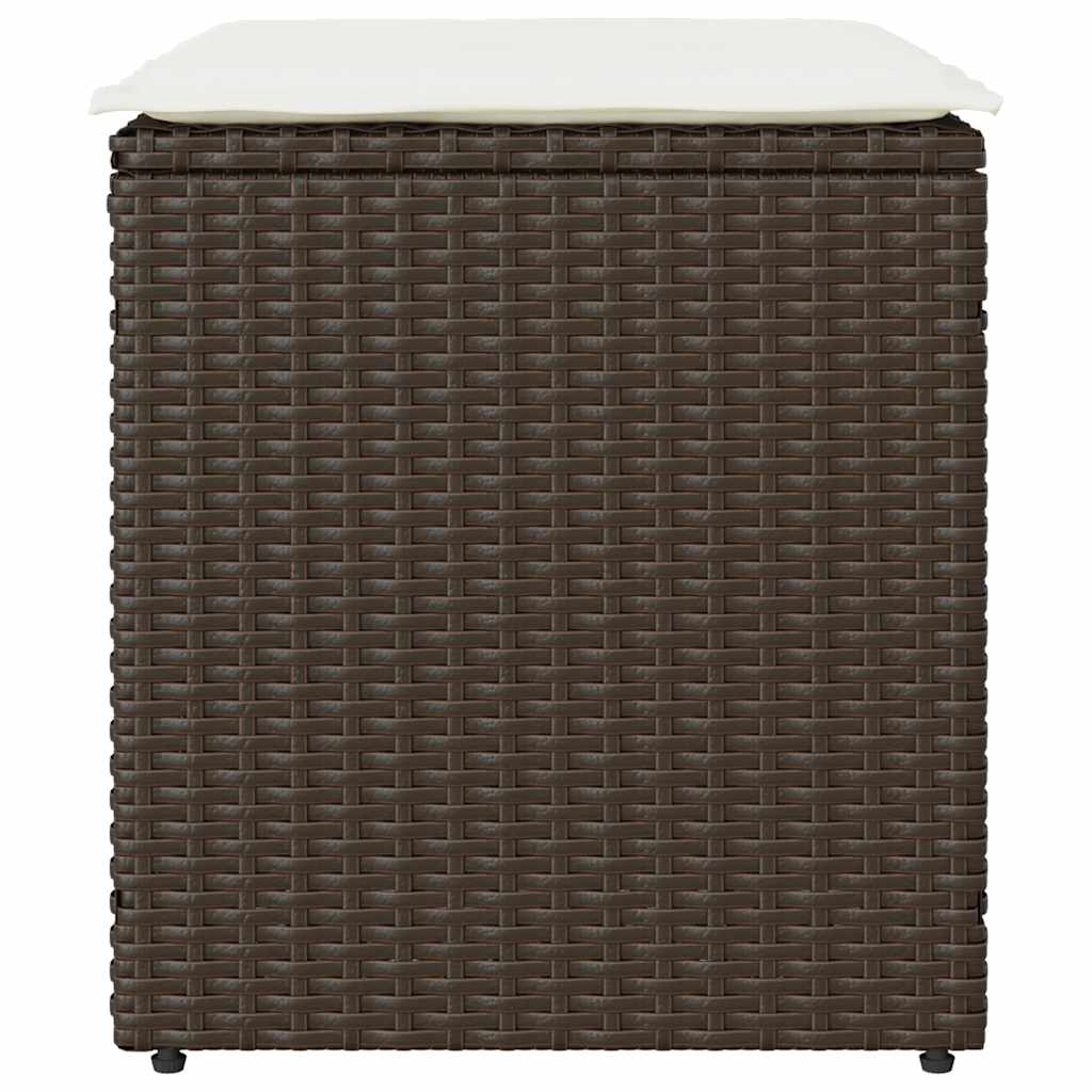 2 db barna polyrattan kerti szék párnával 40x40x43 cm